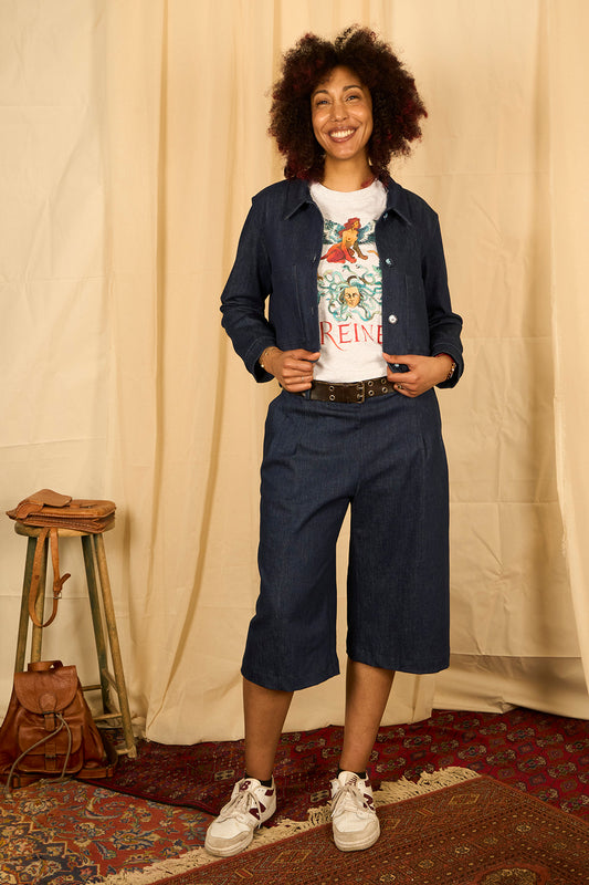 Jort "Relax" en denim brut structuré et stretch