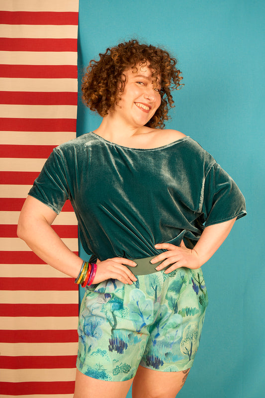 Short fluide "Riviera" ultra-chic motif D'amour et d'eau fraîche
