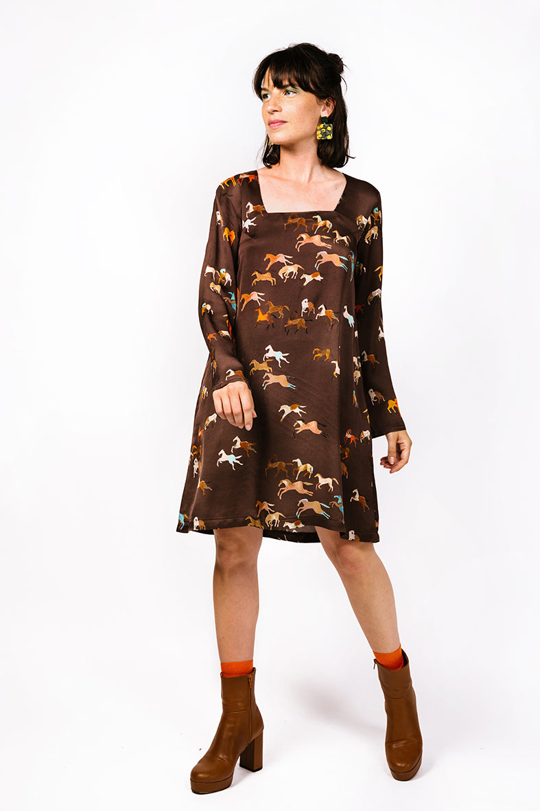 Robe mi-longue motif chevaux Cavalcade 