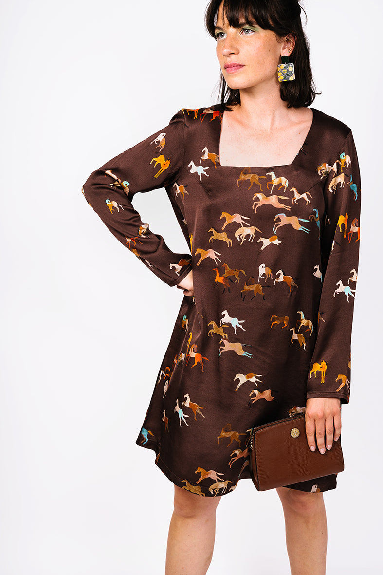 Robe mi-longue motif chevaux Cavalcade 