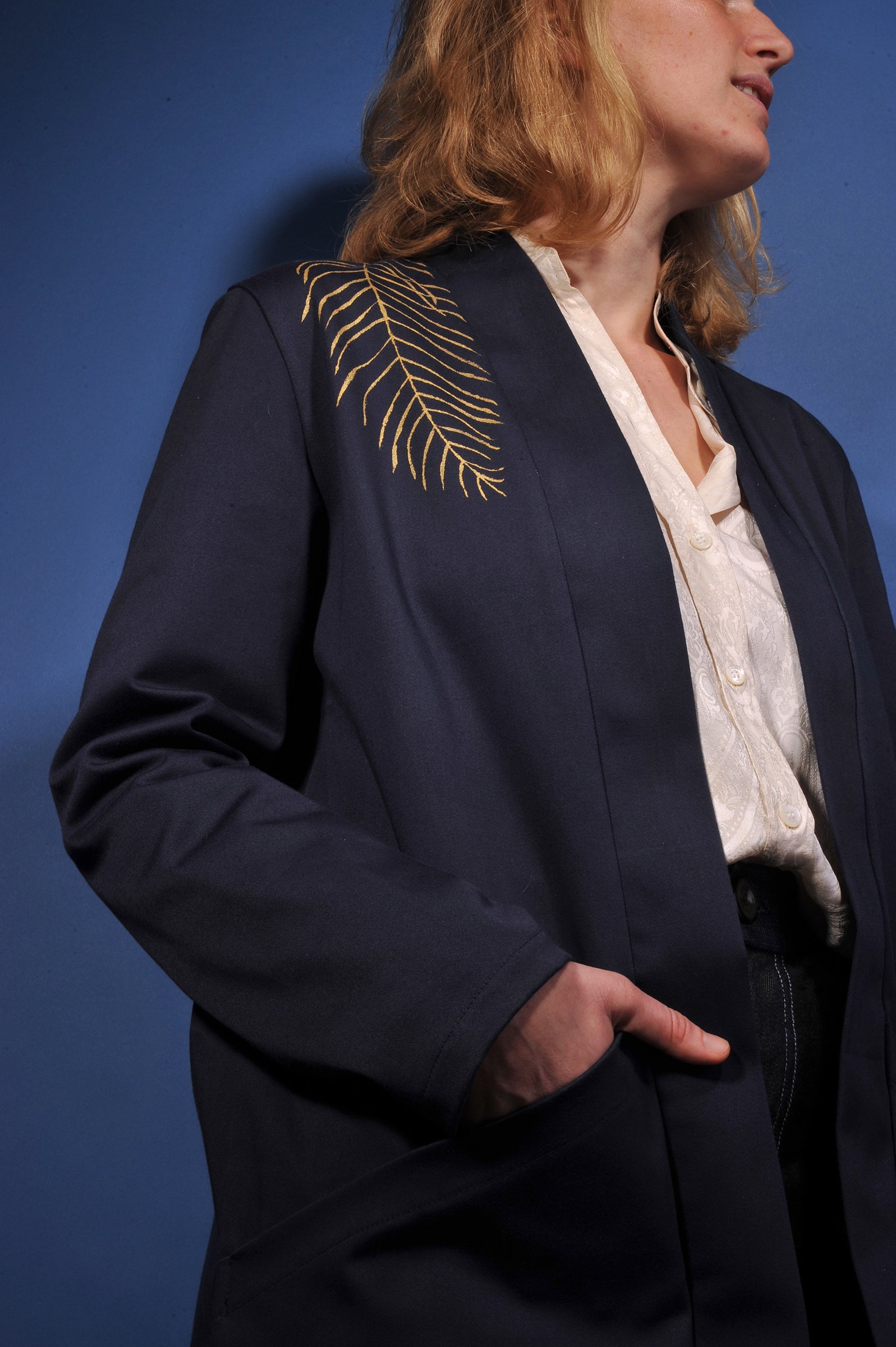Veste kimono minuit* fougère légère