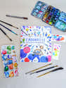 Cahier D'aquarelle Pour Débutants Avec Peintures Et Pinceau - 12 Couleurs, Papier épais, Motifs Fleurs - Idéal Pour Apprendre En S'amusant - 4