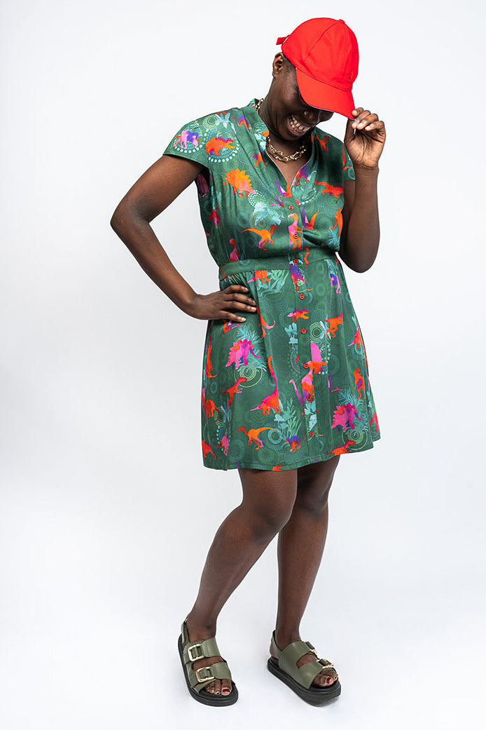 Robe cocktail motif animalier 