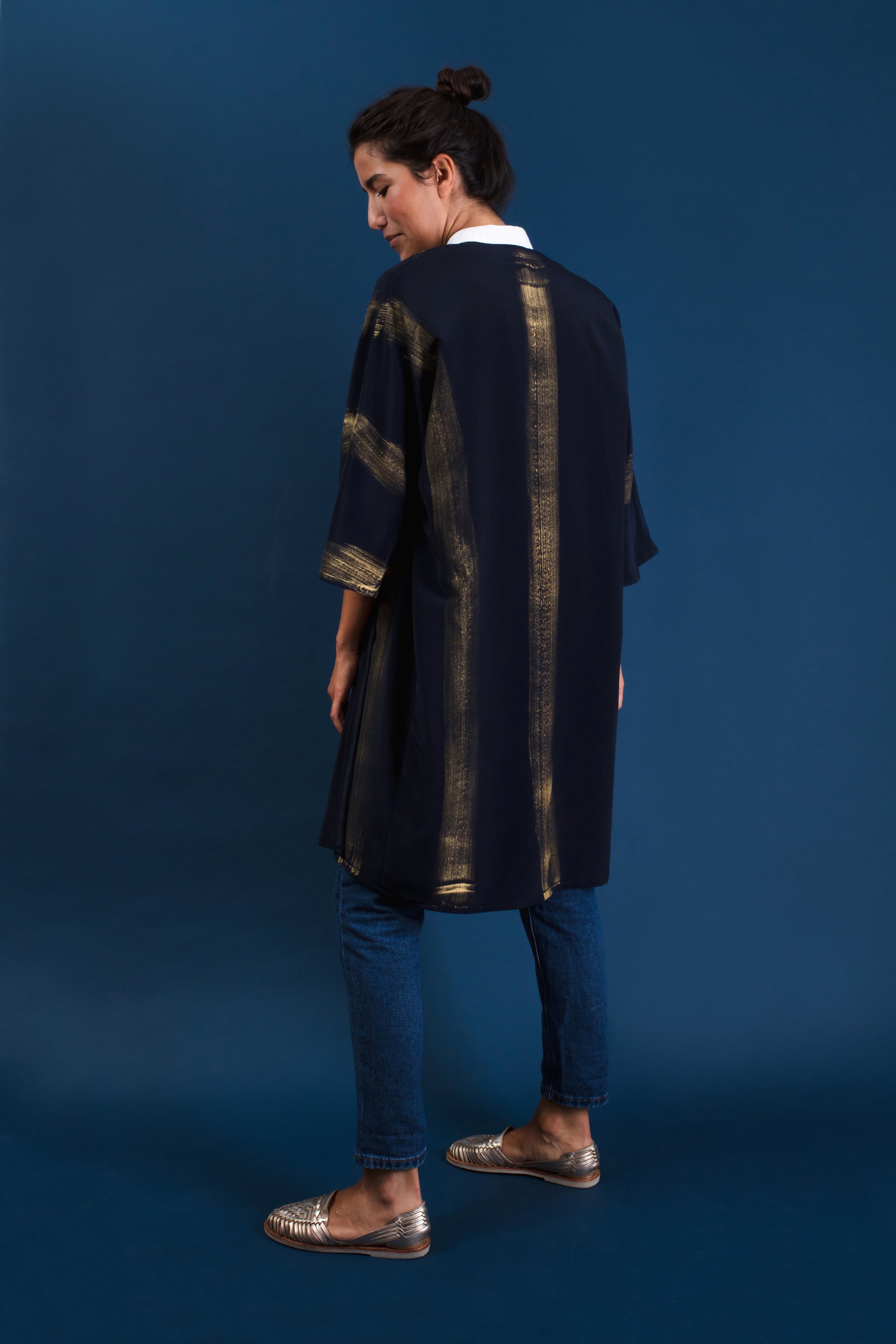 Kimono minuit* empreintes dorées