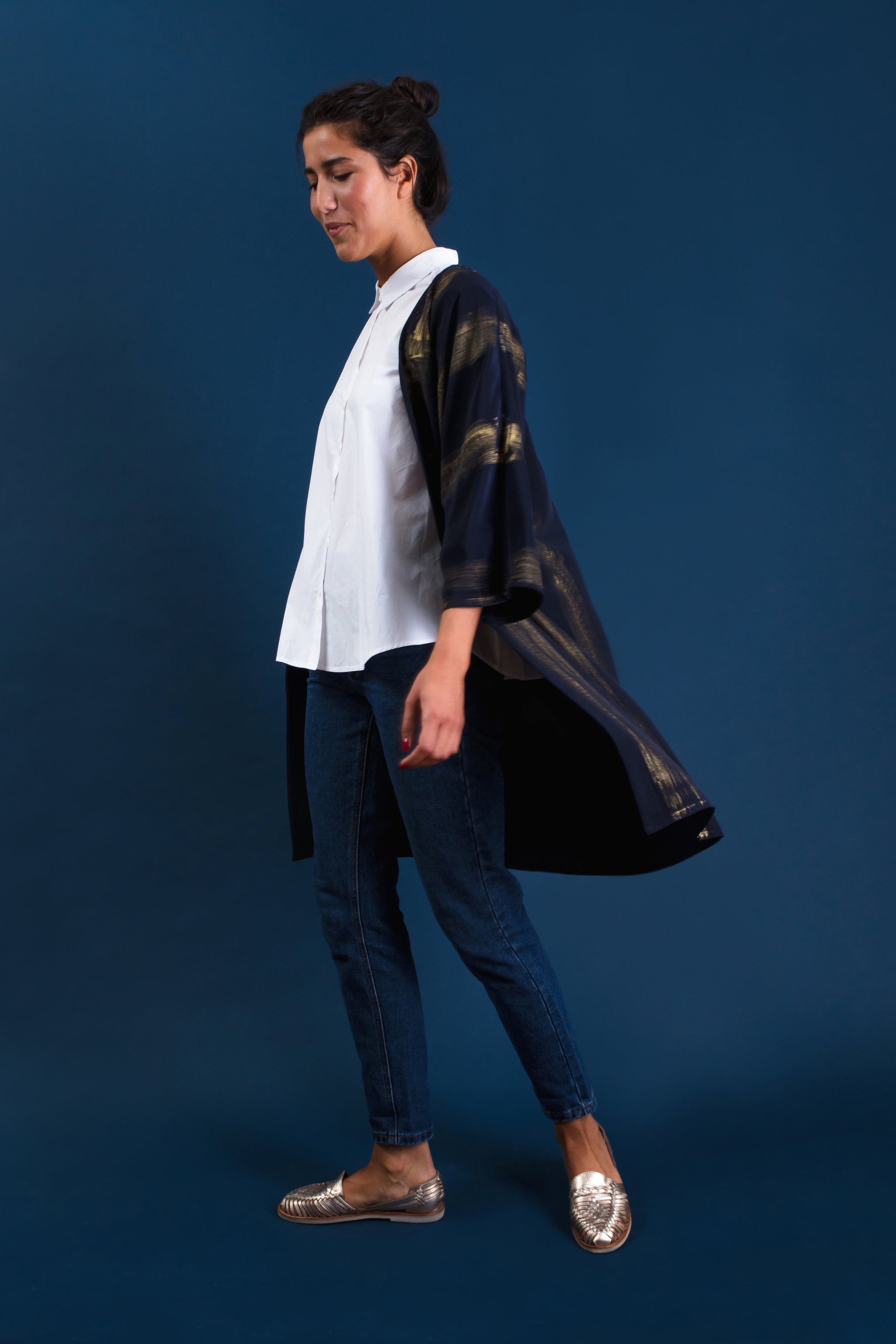 Kimono minuit* empreintes dorées