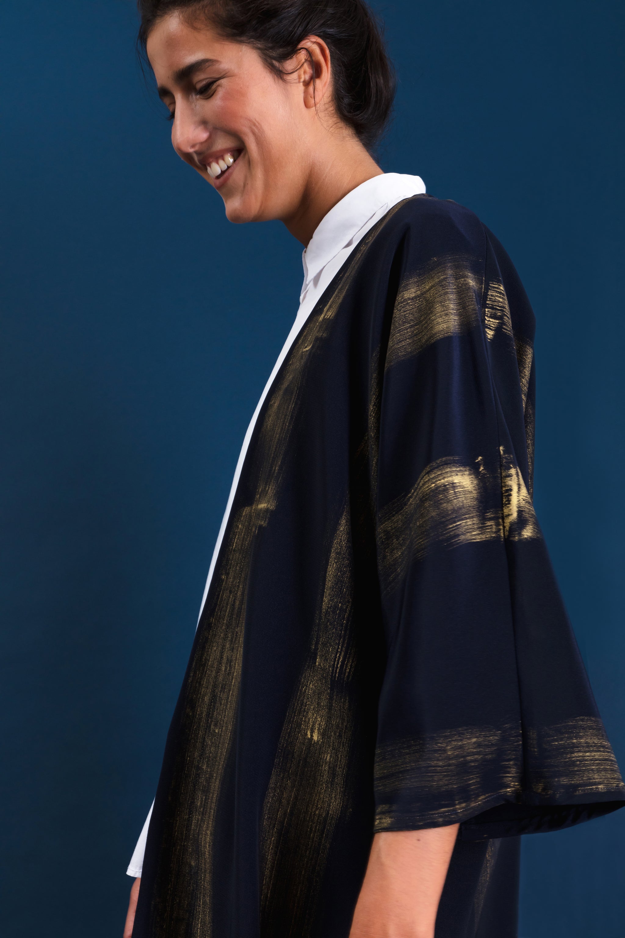 Kimono minuit* empreintes dorées
