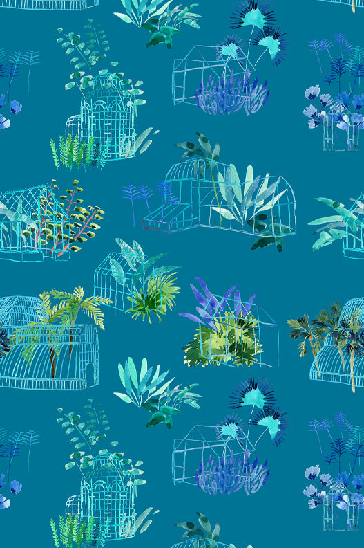Tissu écoresponsable au mètre "Serres tropicales"