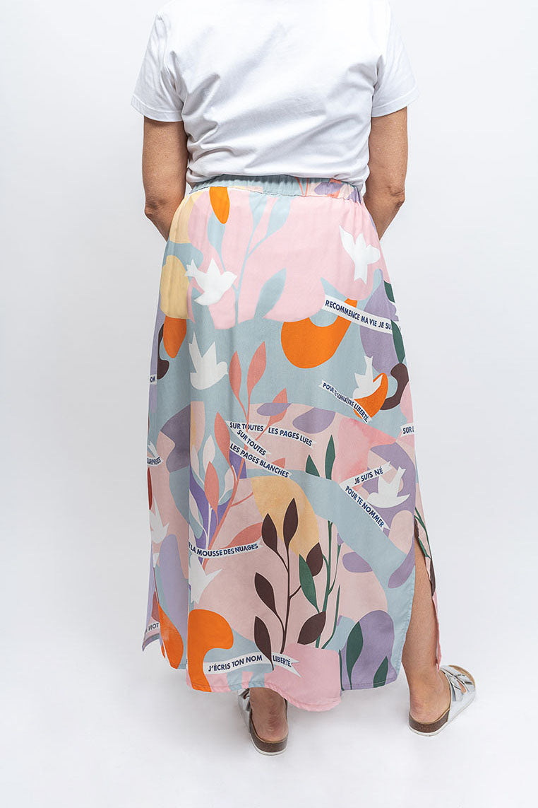 Jupe longue couleur pastel 
